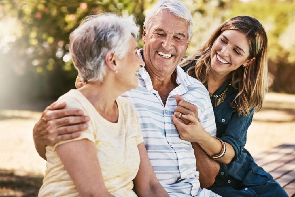 Person with her parents, wondering, "Are my parents ready for senior living?"