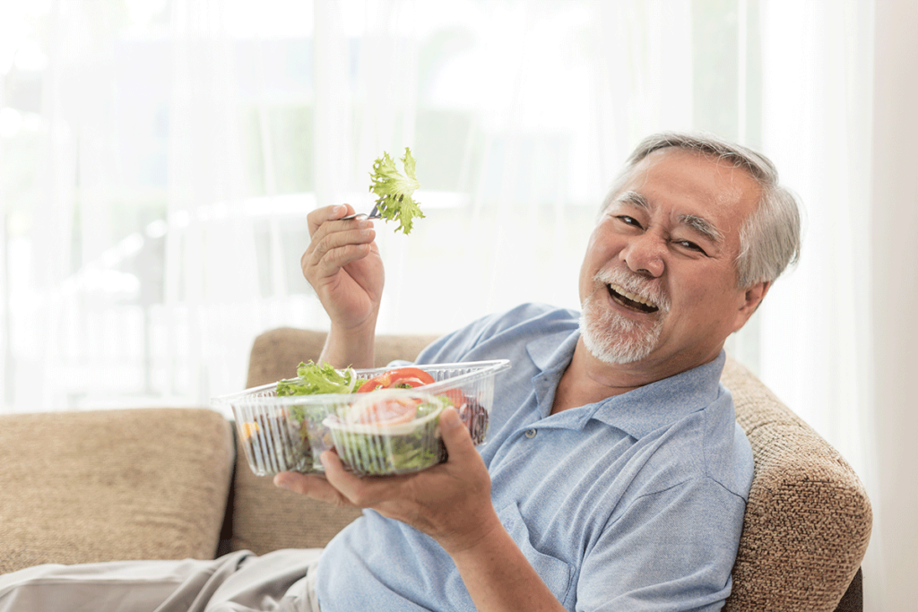 Man enjoying foods to boost your immune system