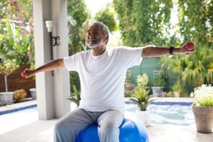 Man engaging in balance exercises for seniors
