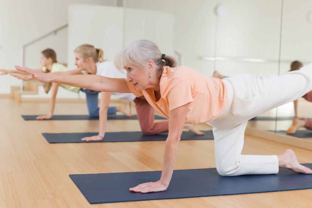 People figuring out which class they like better between yoga vs. Pilates