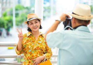 happy woman participating in member-focused memory care services 