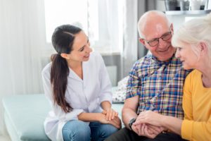 person interacting with someone with dementia