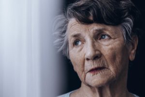 Woman thinking about memory loss disorders