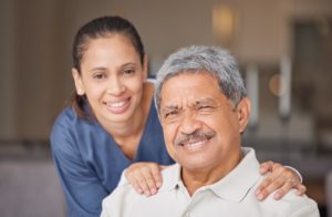 Woman working in assisted living