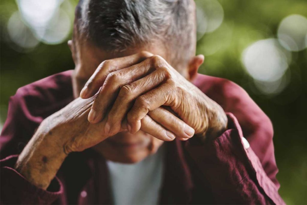Man experiencing depression in seniors