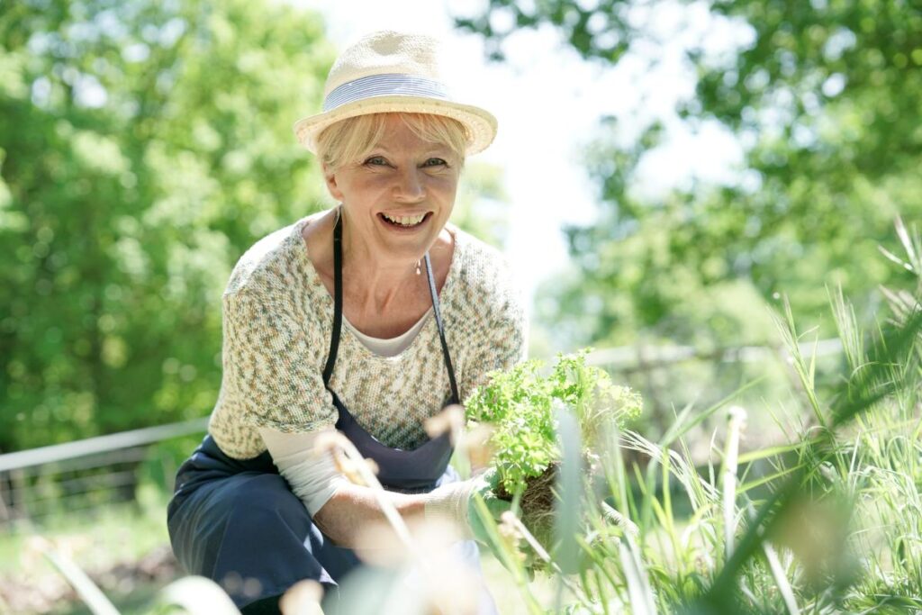 Person gardening, a popular spring activity for seniors